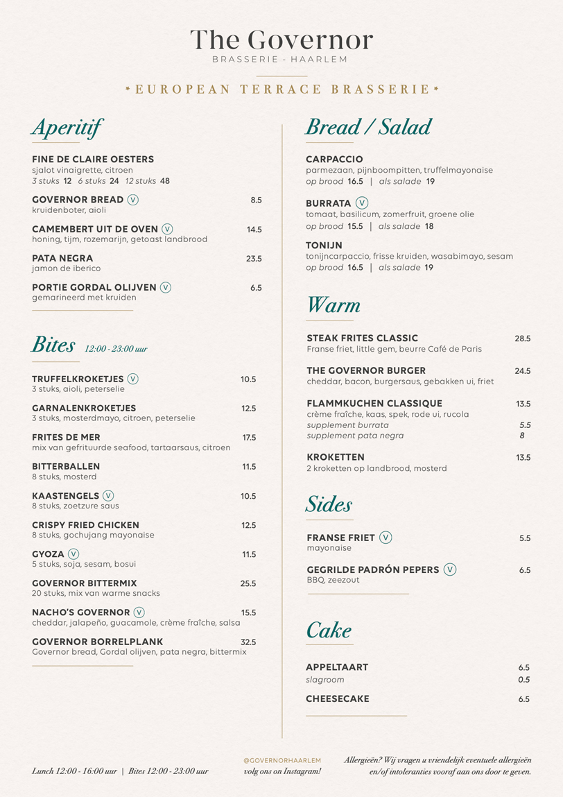 lunch haarlem centrum governor brasserie